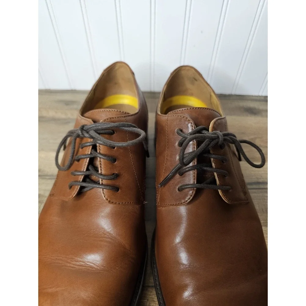 Cole Haan Hawthorne Plain Toe Oxford Shoes British Tan Leather Men's 10.5